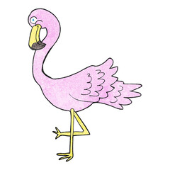 textured cartoon flamingo