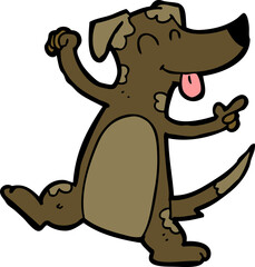 Obraz na płótnie Canvas cartoon dancing dog