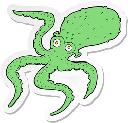 sticker of a cartoon octopus