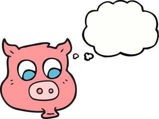thought bubble cartoon pig
