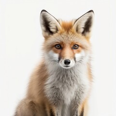Fototapeta premium Fox in front of a white background, generative ai