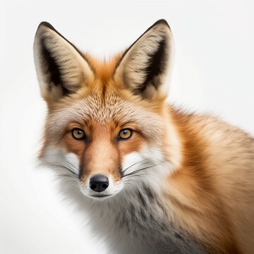 Fox in front of a white background, generative ai