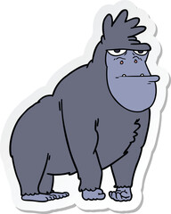 sticker of a cartoon gorilla