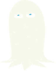 flat color illustration of a cartoon halloween ghost