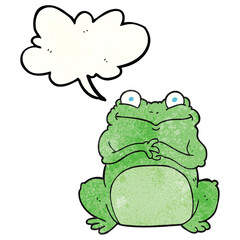 speech bubble textured cartoon funny frog