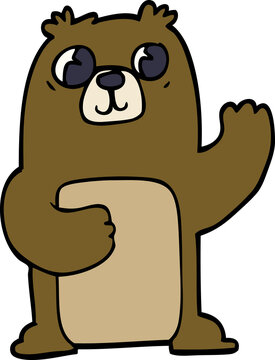 cartoon doodle wide eyed bear