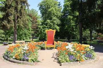 Blick in den Kurpark von Bad Orb in Hessen	