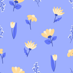 Abstract floral seamless pattern background. Vector spring pattern