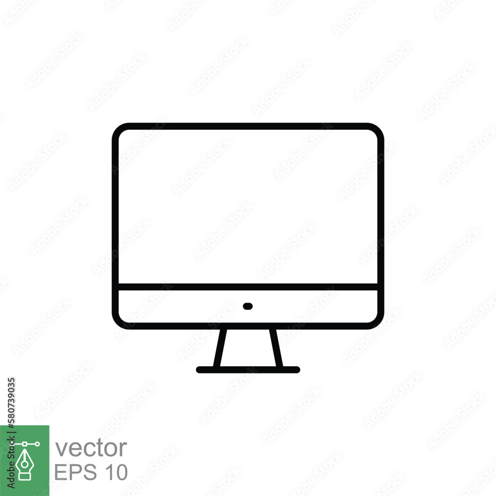 Poster monitor line icon. simple outline style. screen, tv, desktop computer display concept. vector illust