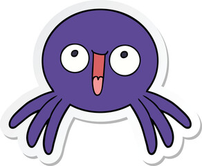 sticker of a happy cartoon spider