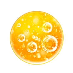 Bubble with bubbles in oil isolated 