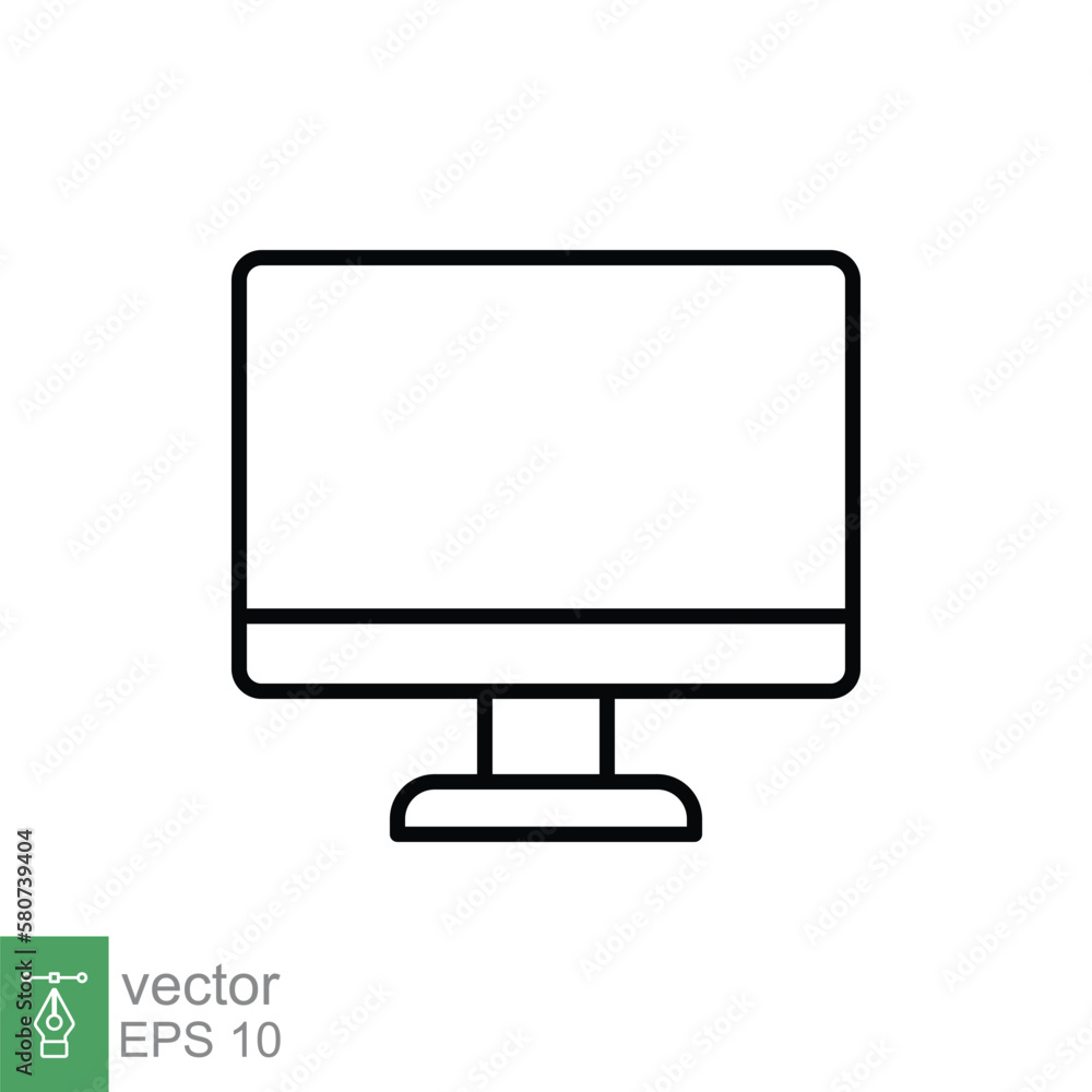 Poster monitor line icon. simple outline style. screen, tv, desktop computer display concept. vector illust