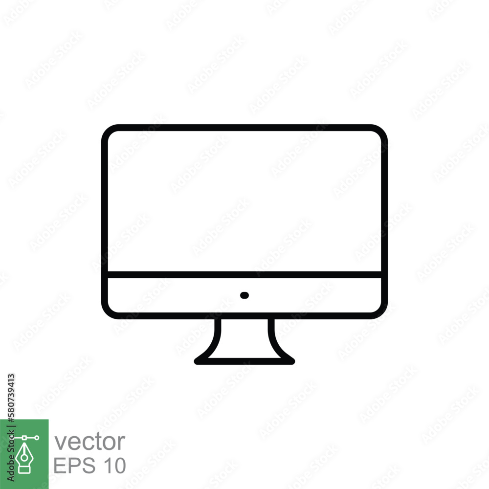 Poster monitor line icon. simple outline style. screen, tv, desktop computer display concept. vector illust