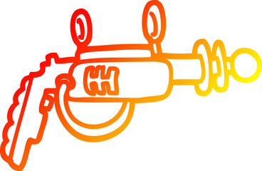 warm gradient line drawing cartoon ray gun