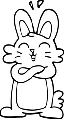line drawing cartoon cute bunny