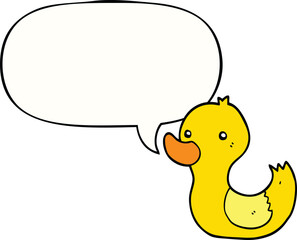 cartoon duck and speech bubble