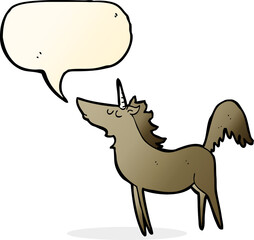 cartoon unicorn with speech bubble
