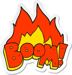 sticker of a cartoon boom