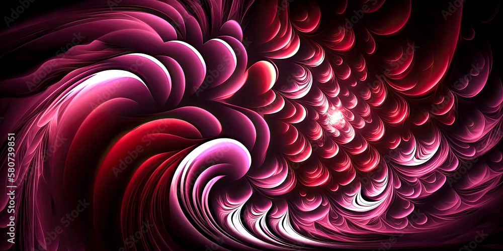 Poster vibrant red wallpaper with geometric shapes and intricate patterns is captivating - generative ai.