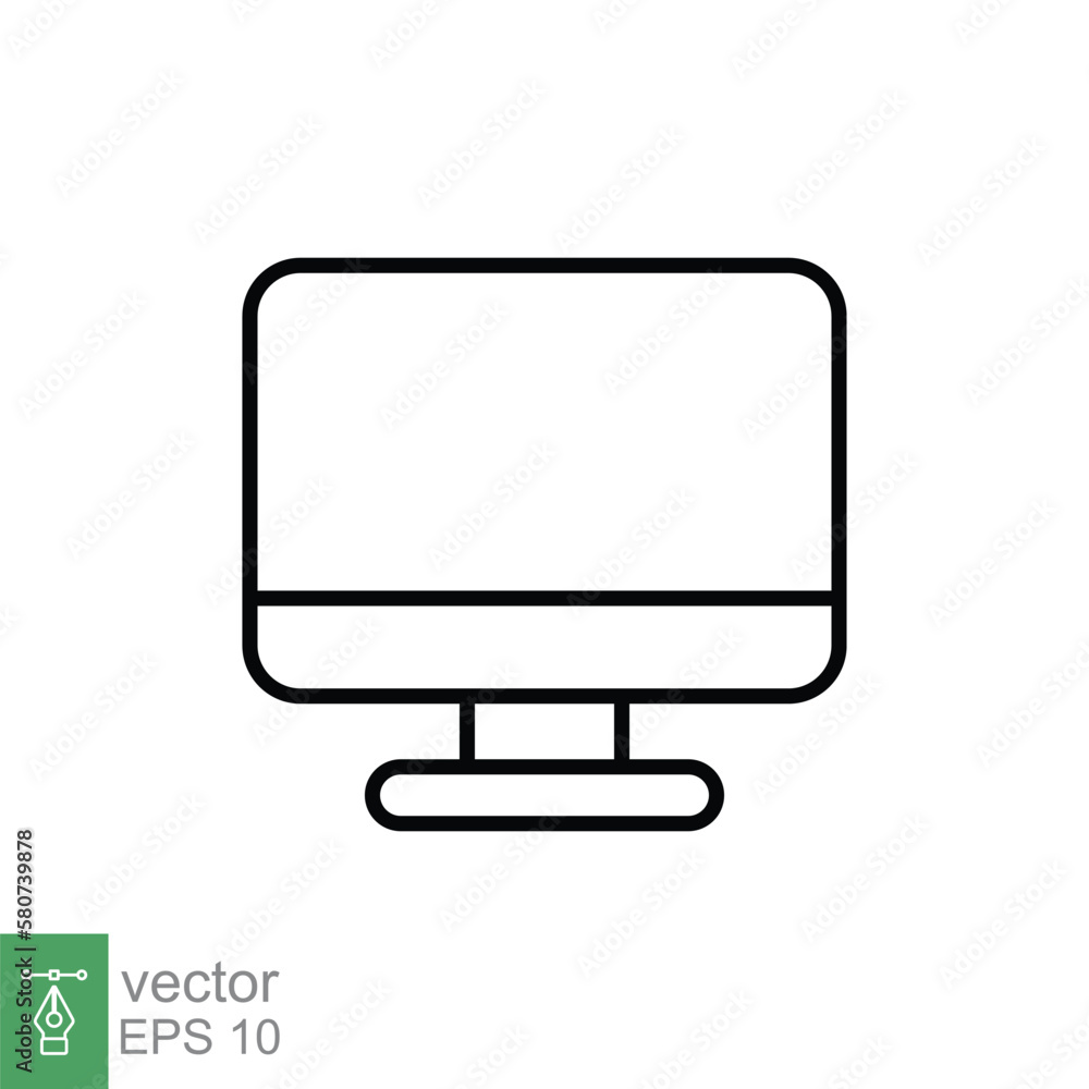 Poster monitor line icon. simple outline style. screen, tv, desktop computer display concept. vector illust