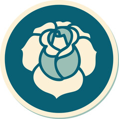 tattoo style sticker of a flower