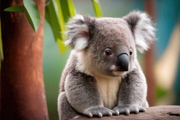 Fototapeta na wymiar koala bear in the zoo. Generative AI