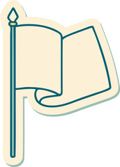 tattoo style sticker of a flag