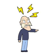 cartoon angry old man