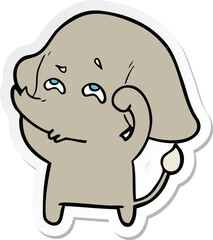 sticker of a cartoon elephant remembering