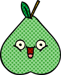 comic book style cartoon green pear