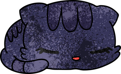 textured cartoon kawaii cute sleeping kitten