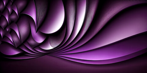 Luminous purple abstract shapes dance on a black background, mesmerizing the viewer - generative ai.