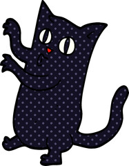 cartoon doodle spooky black cat