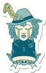 human bard character face sticker