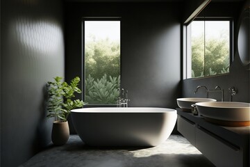 Fototapeta premium Sleek and Stylish Bathroom Design with a Modern and Minimal Interior