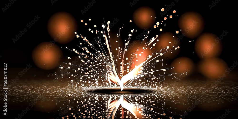 Aufkleber the night sky is illuminated by a vibrant fire, creating an otherworldly atmosphere - generative ai.