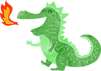 cartoon fire breathing dragon