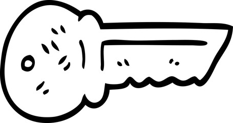 line drawing cartoon metal key