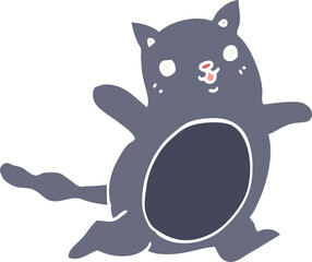 flat color style cartoon cat