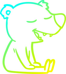 cold gradient line drawing cartoon bear