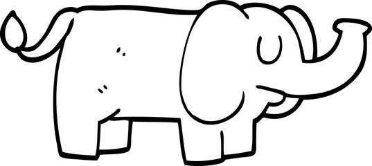 line drawing cartoon funny elephant
