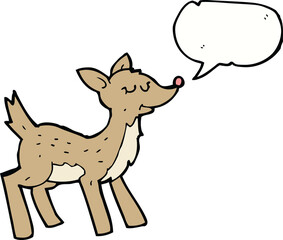 cute cartoon deer with speech bubble