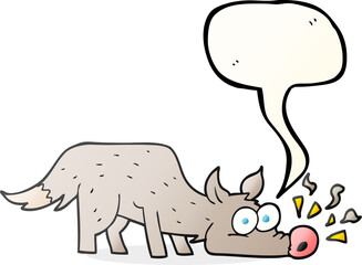 speech bubble cartoon dog sniffing