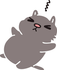 quirky hand drawn cartoon cat