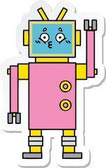 sticker of a cute cartoon robot