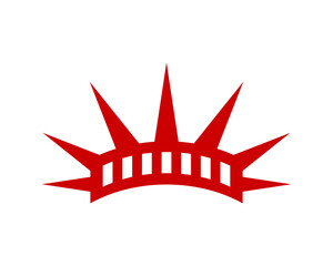 Liberty statue head accessory vector logo
