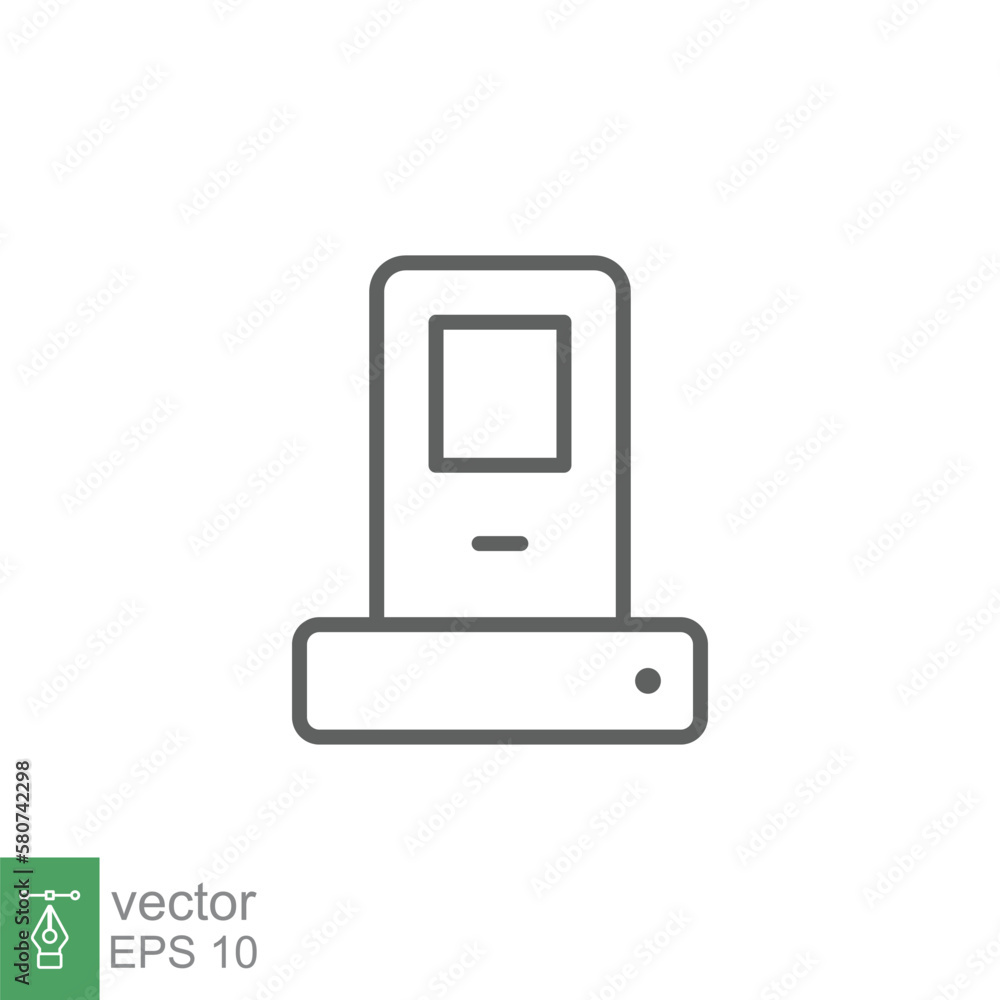 Poster phone docking station line icon. simple outline style for web and app. vector illustration isolated 