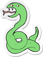 sticker of a cartoon hissing snake