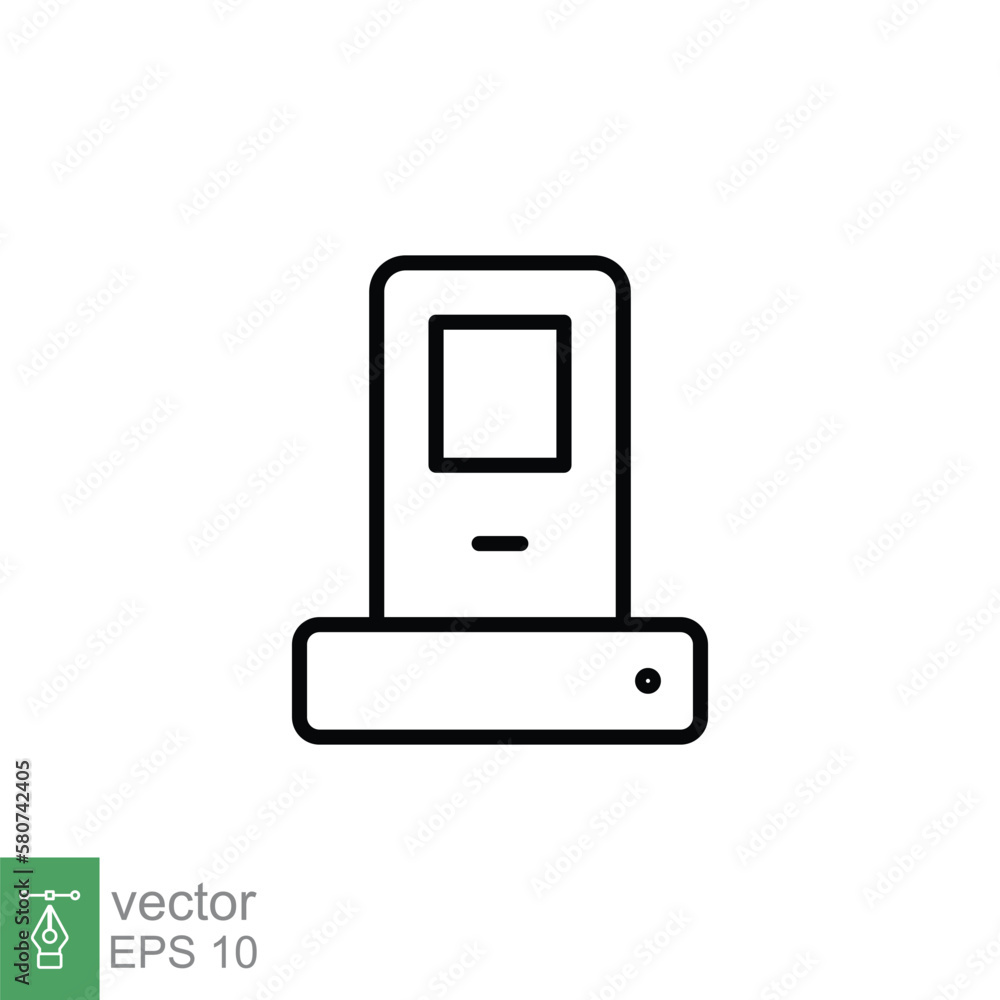 Poster phone docking station line icon. simple outline style for web and app. vector illustration isolated 