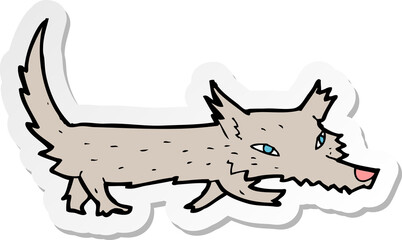 sticker of a cartoon little wolf